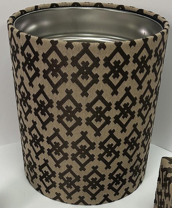 Fabric covered waste basket