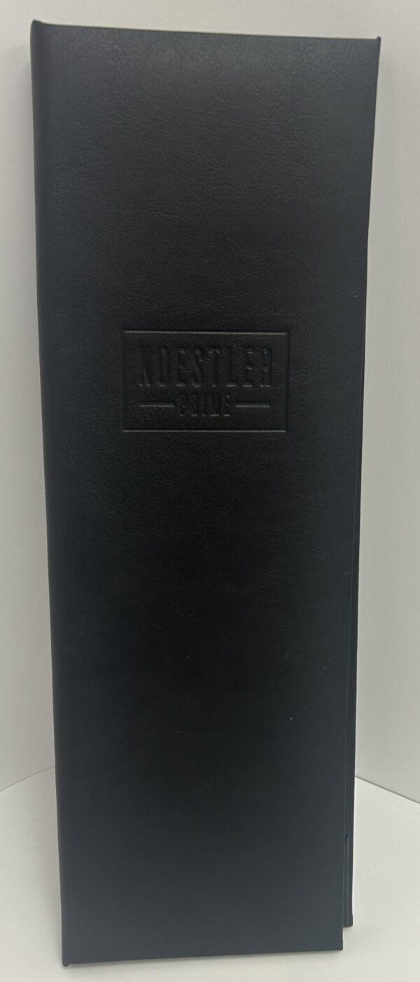 Black Leather Custom made and personalized menu cover.